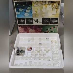 Vintage all glass 4 in one limited edition glass game set